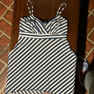 Navy Blue & White Striped Tank Top From Joyce Leslie. Summer Shirt.